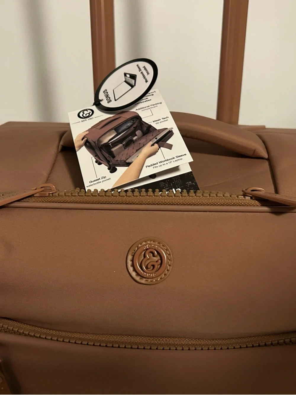 Joan & David Tan Carry-On 16” Rolling Workbook UNDERSEATER